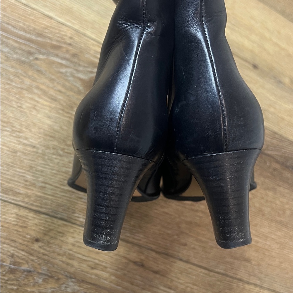 Pomme D’or Black Leather Ankle Boots Size 38/7.5US - Picture 6 of 10